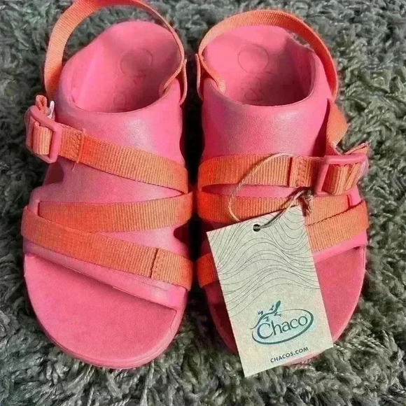 New Chaco Chillos Sports Beach Sandals Rose Kids Size 4 - Picture 5 of 8